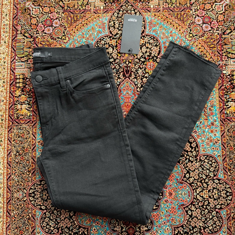 Hudson Tally Midrise Skinny Crop Jeans Black